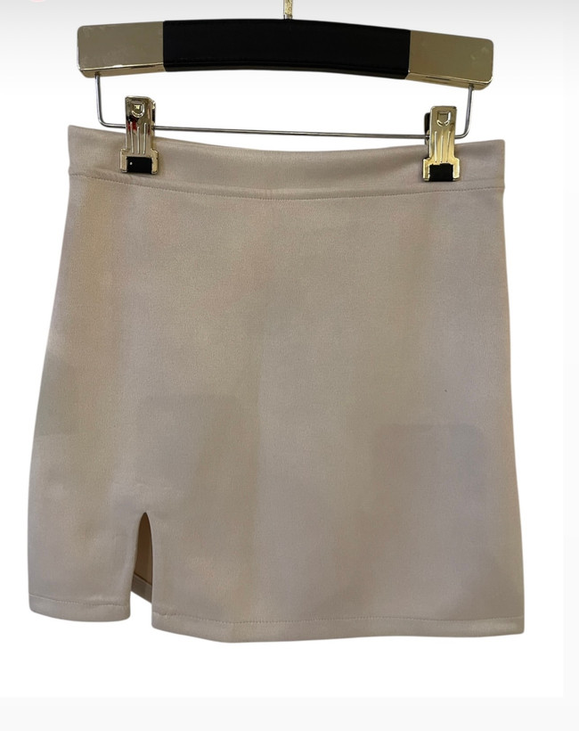 دامن جیر کرم کوتاه زنانه